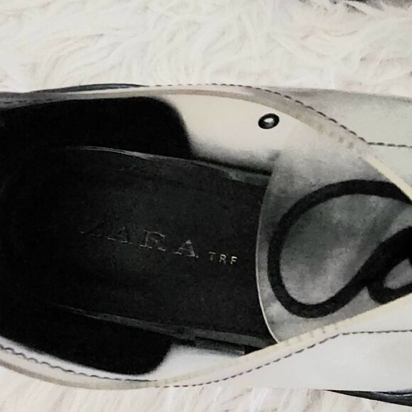 Zara lace up loafers women's 6.5 black - Picture 3 of 8